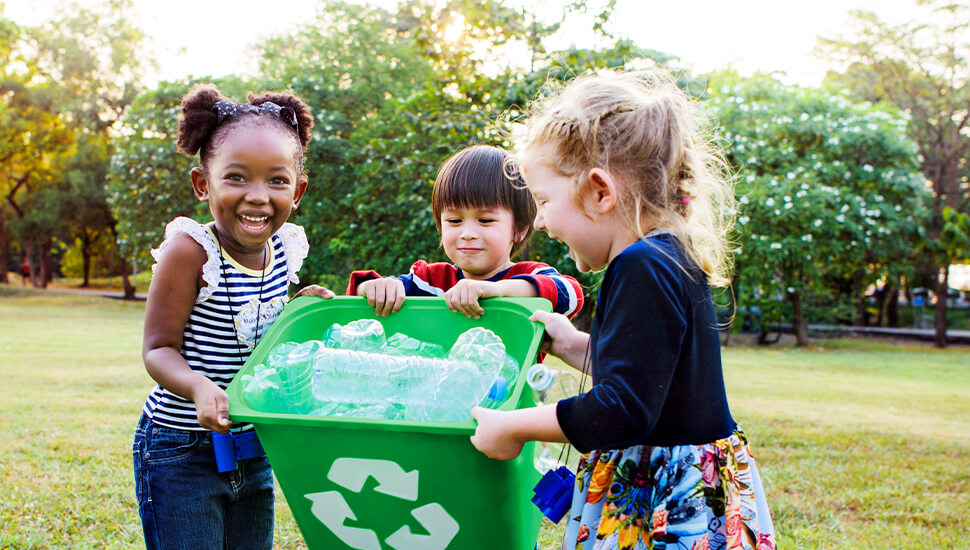 children recycling