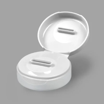 38 DIS 1SS6 Slotted Orifice Flip Top Dispensing Snap Plastic Caps Closures for Jelly and Mayonnaise Packaging 38mm Smooth